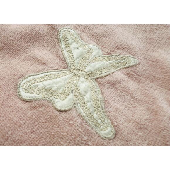 Vintage Avanti Pink Towel Set 4 Butterfly Satin Cream Ivory USA Body Bath Hand - Picture 6 of 8